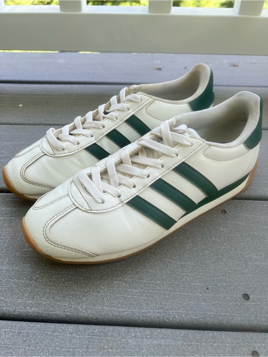 adidas Shoes - Adidas White and Green Casual Leather Sneakers 7